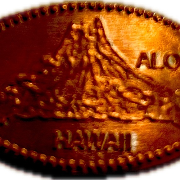 Elongated coin/ Squished Penny -- MAUI, Hawaii - VOLCANO - Picture 2 of 2